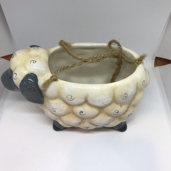Glazed Ceramic Sheep Planter - Picture 3 of 7